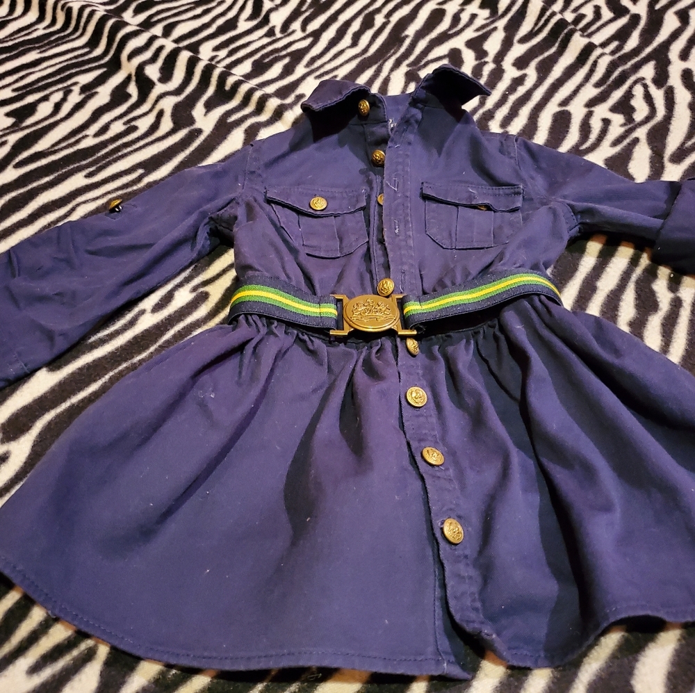 2T LS Navy Blue POLO dress